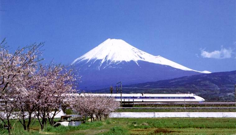 Shinkansen (bullet train) Japan Mt Fuji