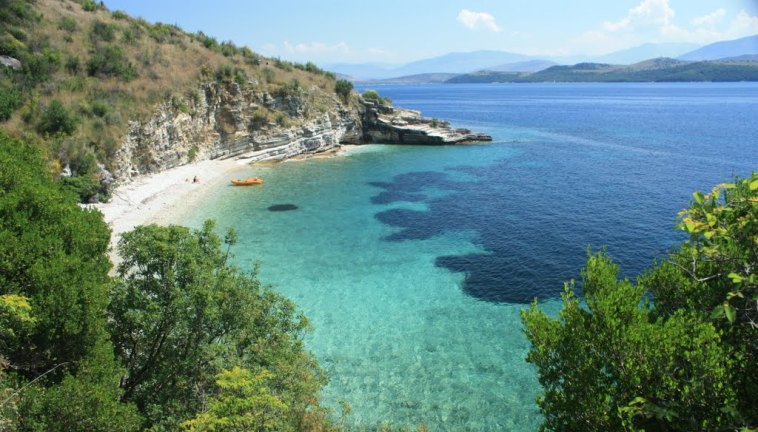A quiet beach on Corfu, between Kouloura and Kerasia