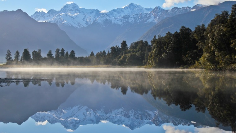 Mt Cook and Tasman from Lake Matheson
