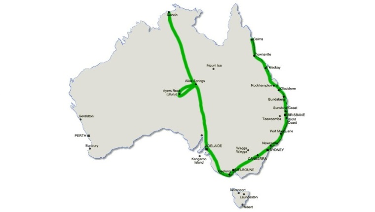 Australia Itinerary Route