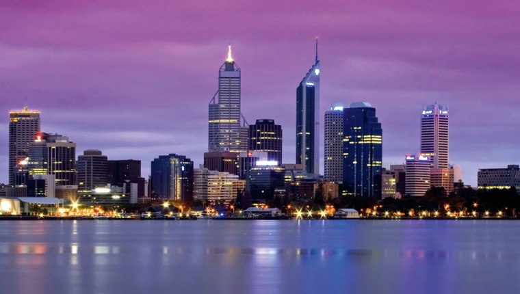 Perth skyline dusk