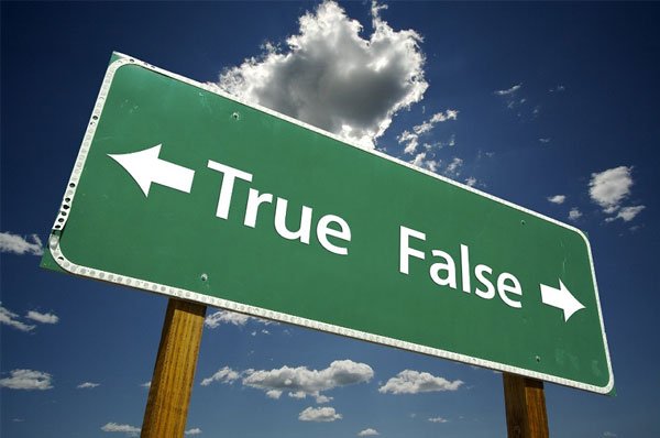 Myths True False Sign