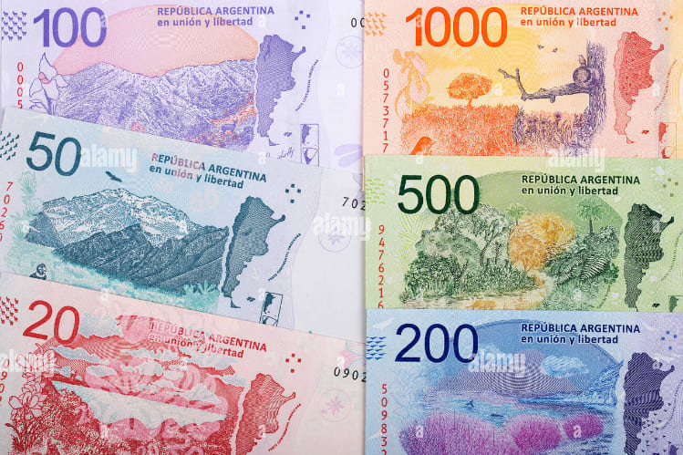 Argentinian peso notes