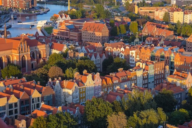 Gdańsk, Poland rooftops
