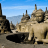 A statue of Buddha at Borobudur Temple.