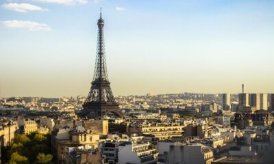 Eiffel tower with Paris skyline background