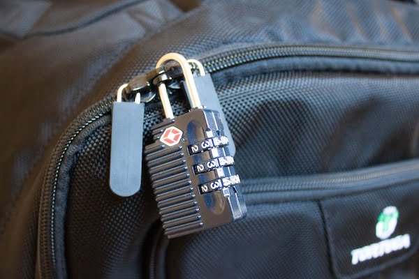 Travel backpack locked